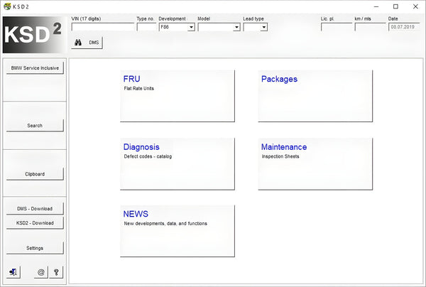 BMW KSD 2019 - Labor Time & Service Calculation Tool