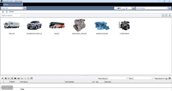 Isuzu EQ-Hit EPC electronic parts catalog for OEM vehicle parts identification