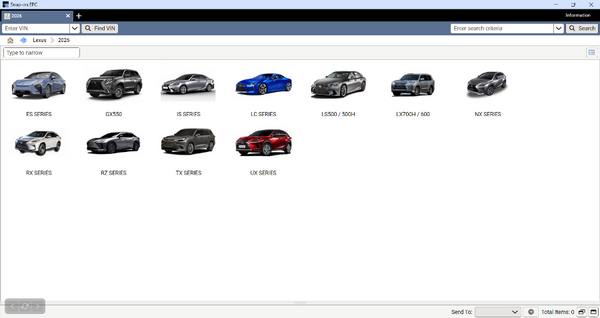 Lexus electronic parts catalog for OEM vehicle parts identification and factory references