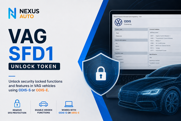 VAG SFD1 unlock token service for secure access to protected Volkswagen Group control modules
